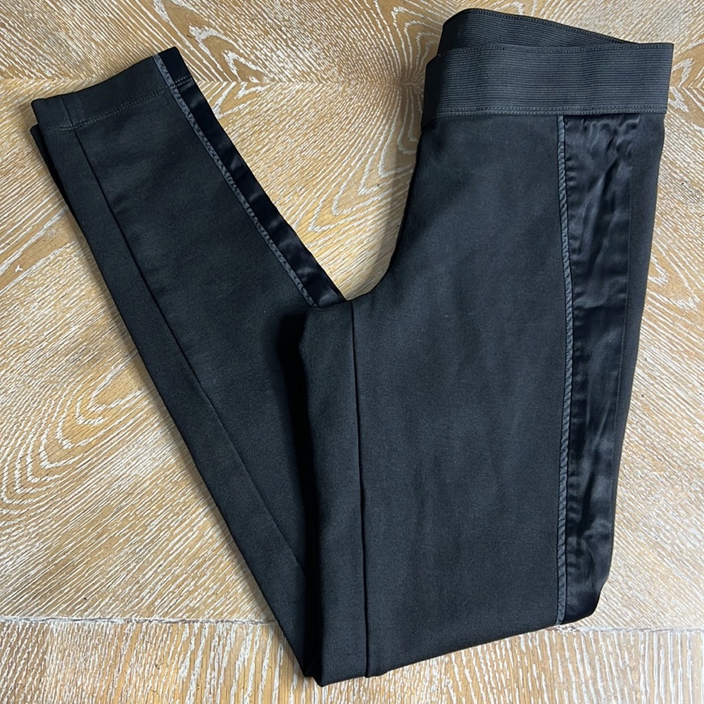 VINCE Black Satin Side Panel Legging S
